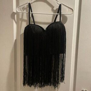 black fringe top great for concerts or festivals